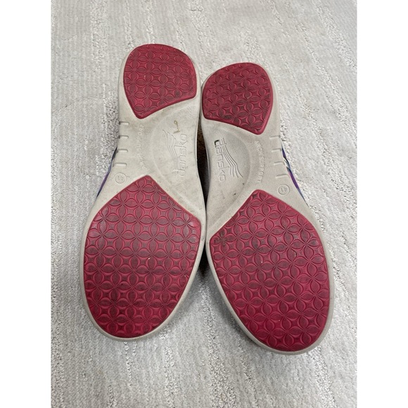 Dansko Belle Madras Plaid Canvas Slip On Pink Blue Comfort Shoes Sz 10 US/41 EU - Picture 5 of 10